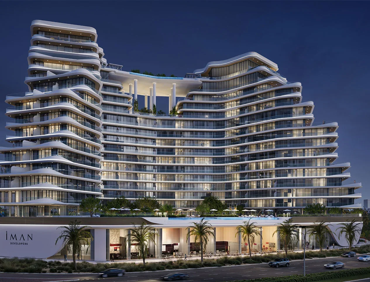 Official architectural render of 15 Cascade in Dubai Motor City