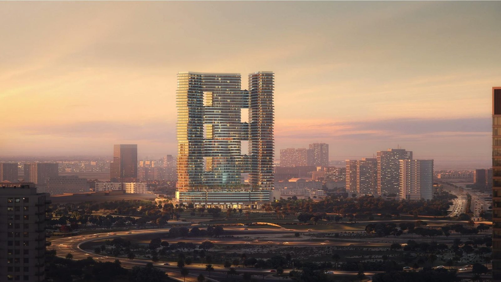 Binghatti Skyterraces — official exterior rendering
