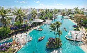 Official render of villas and waterways at DAMAC Islands 2