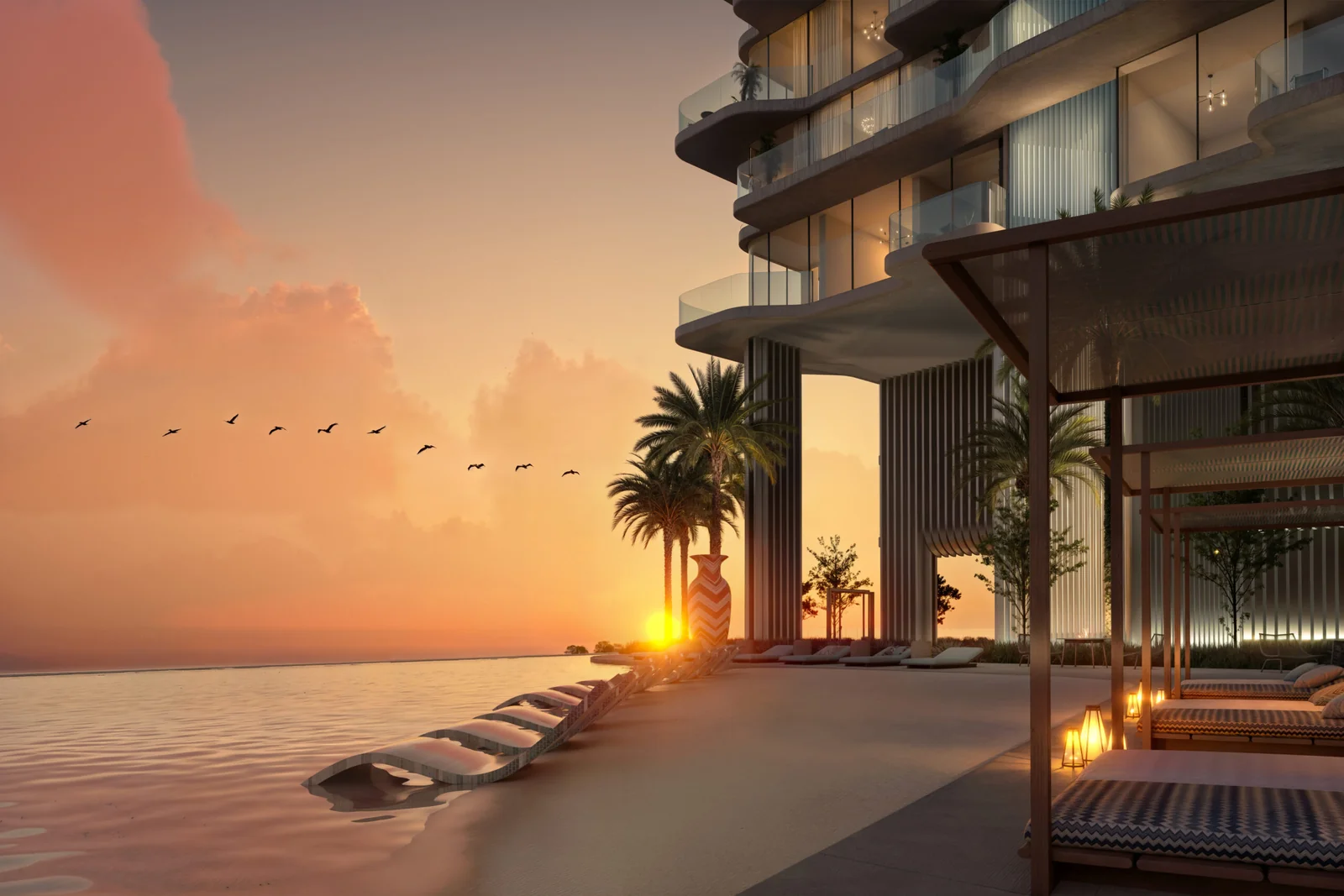 Official architectural render of OCTA Isle Interiors by Missoni on Dubai Islands