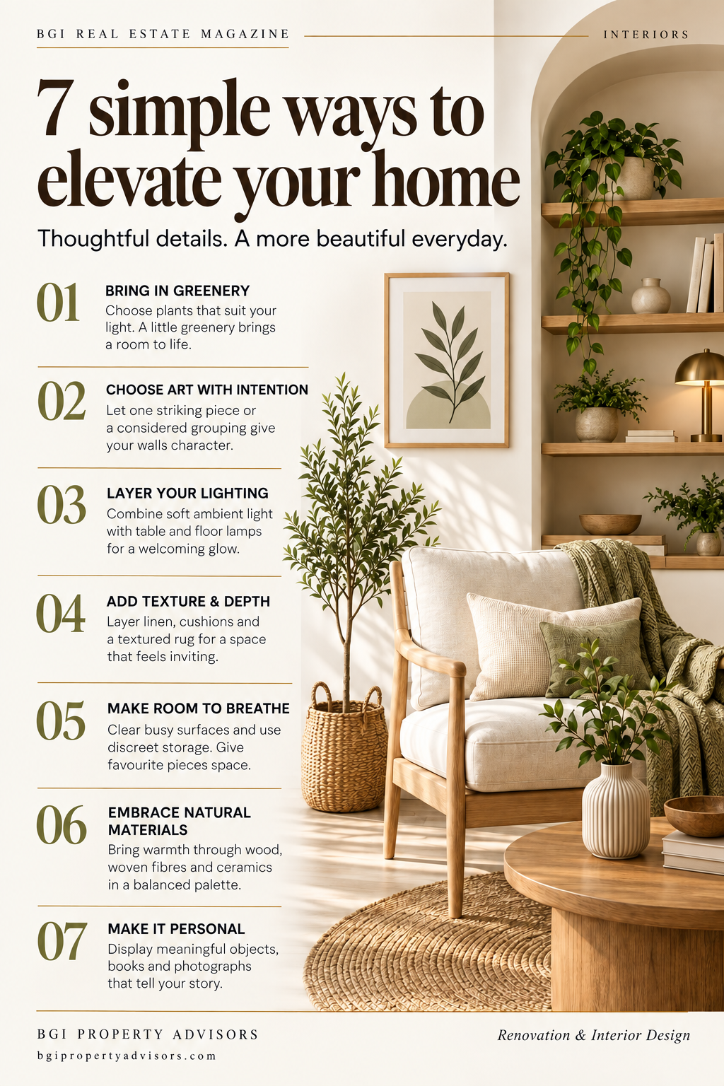 BGI: 7 simple ways to elevate your home — illustrated interiors guide